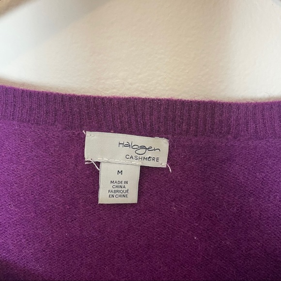 Halogen Cashmere Purple Jeweled Cardigan Size M - Picture 4 of 5